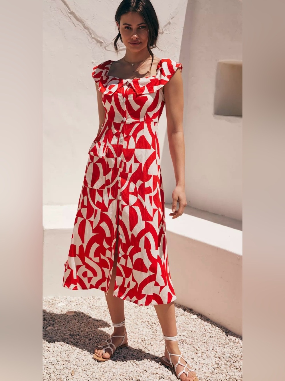 By Anthropologie Off-The-Shoulder
Shirt Dress